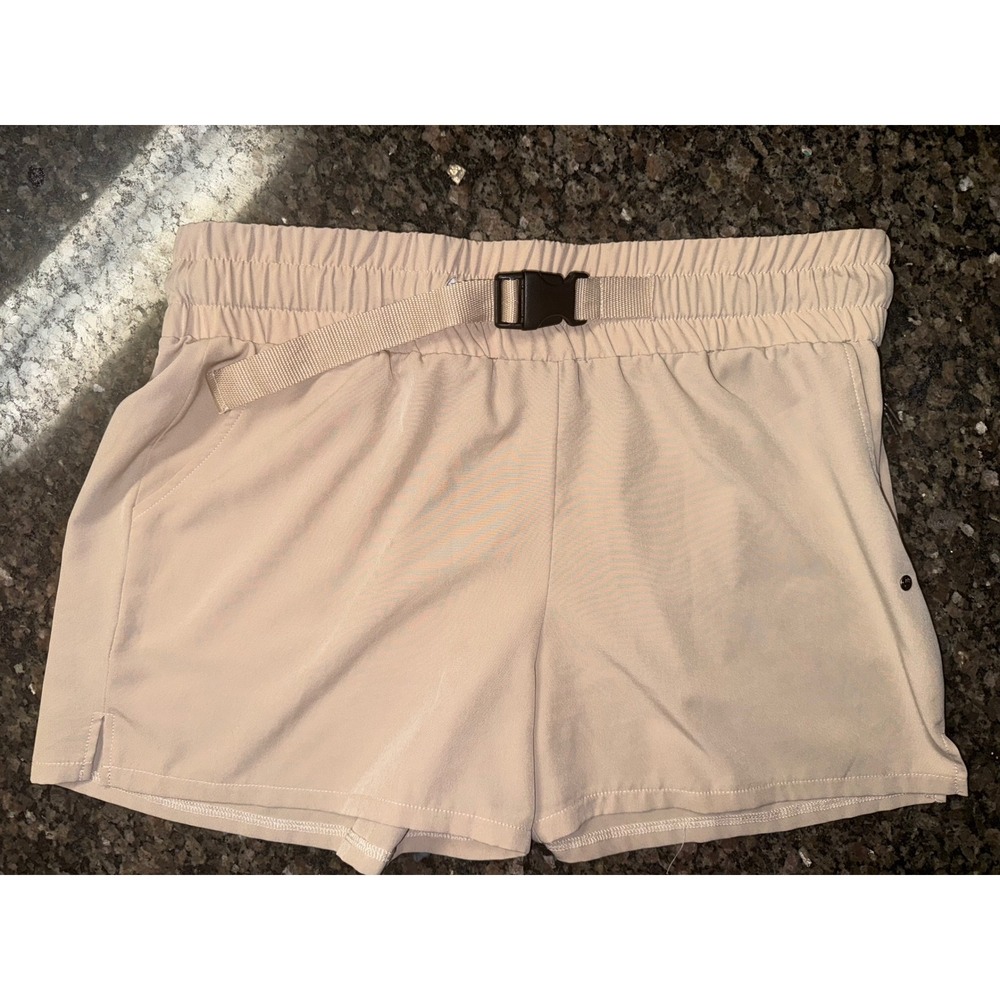 Bearpaw Outdoors Womens Hiking Shorts Tan Beige Belted Elastic Waist XL